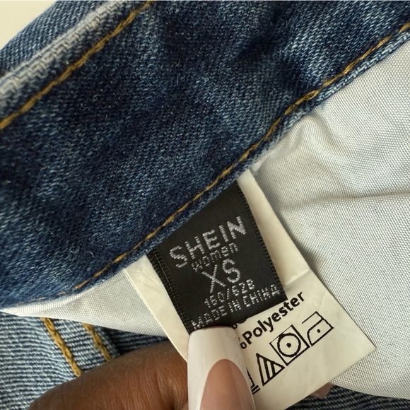 2 Pairs of NEW SHEIN Jeans Black and Blue (xs) Denim (sm) - never seen worn - Picture 9 of 15